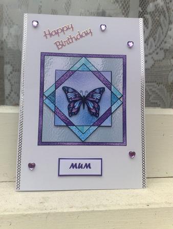 Stained Glass Topper with Butterfly by Hayley Griffiths