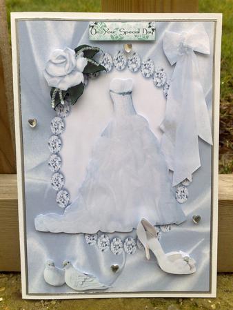 Beautiful White Wedding Dress in Diamond Frame and Satin by Hayley Griffiths
