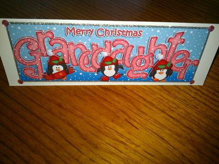 Xmas Large Dl Granddaughter Quick Card N 3D Decoupage by Hayley Griffiths