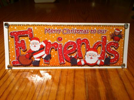 Large Dl Xmas Friends with Santa Quick Card 3D Decoupage by Hayley Griffiths