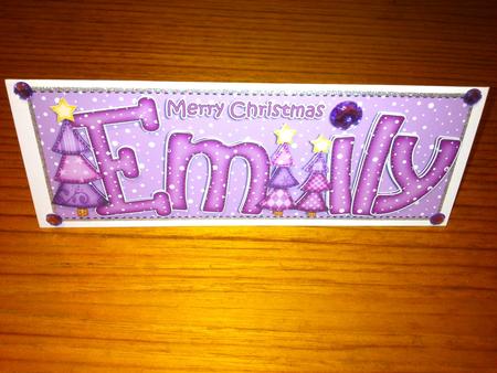 Merry Christmas Emily Xmas Trees Large Dl & 3D Decoupage by Hayley Griffiths