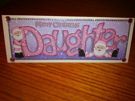 Merry Christmas Daughter Santa Large Dl & 3D Decoupage by Hayley Griffiths