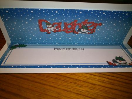 Christmas Daughter with Snowmen Matching Large Dl Insert by Hayley Griffiths