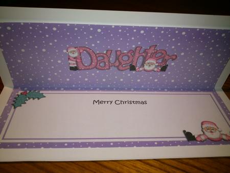 Merry Christmas Daughter Santa Matching Large Dl Insert by Hayley Griffiths