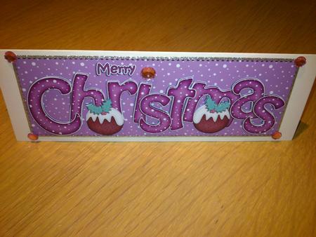 Large Dl Merry Christmas Quick Card 3D Decoupage by Hayley Griffiths