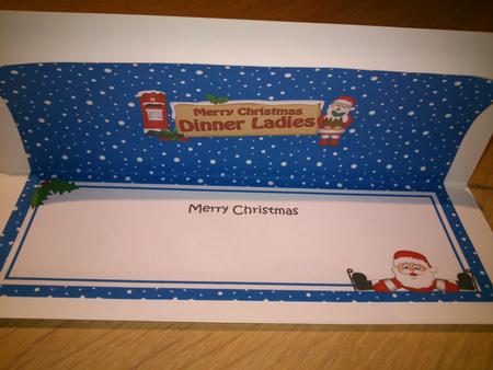 Xmas Dinner Ladies Santa Signpost Large Dl Matching Insert by Hayley Griffiths