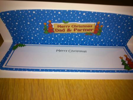 Xmas Dad & Partner Xmas Trees Signpost Large Dl Insert by Hayley Griffiths