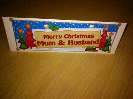 Xmas Mum & Husband Xmas Trees Signpost Lge Dl Easicut by Hayley Griffiths