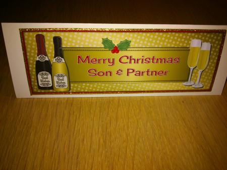 Christmas Champagne Son & Partner Large Dl by Hayley Griffiths