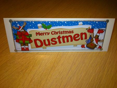 Xmas Dustmen Rudolph Signpost Large Dl Easicut Decoupage by Hayley Griffiths