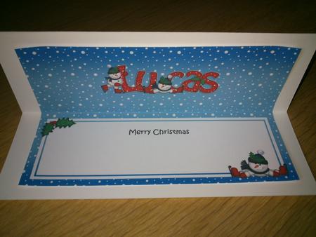 Merry Christmas Lucas Snowmen Matching Large Dl Insert by Hayley Griffiths