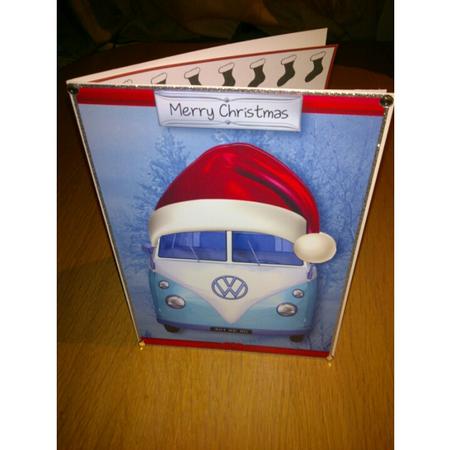 Vw Camper Van Merry Christmas by Hayley Griffiths