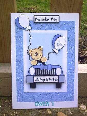 Baby Boys 1st Birthday Car Toppers by Hayley Griffiths