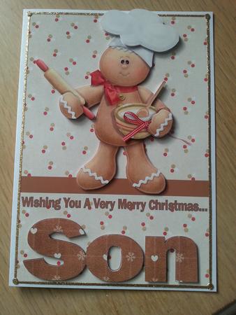 Merry Christmas Son A5 Decoupage Card by Hayley Griffiths