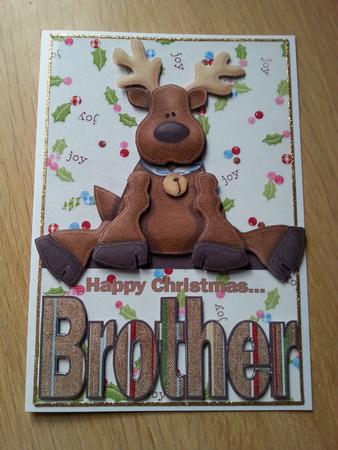 Happy Christmas Brother A5 Decoupage Card by Hayley Griffiths