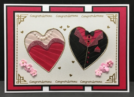 Two Hearts Iris Folding Pattern by Hazel Pepper