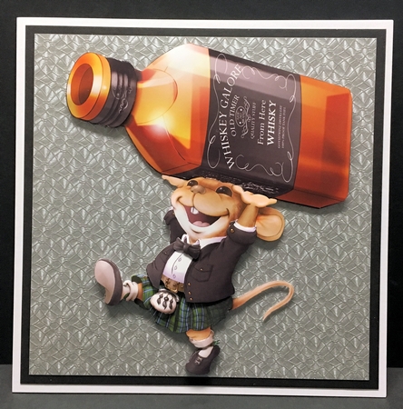 Scots Whisky Mouse! Green Kilt Decoupage Sheet by Hazel Pepper