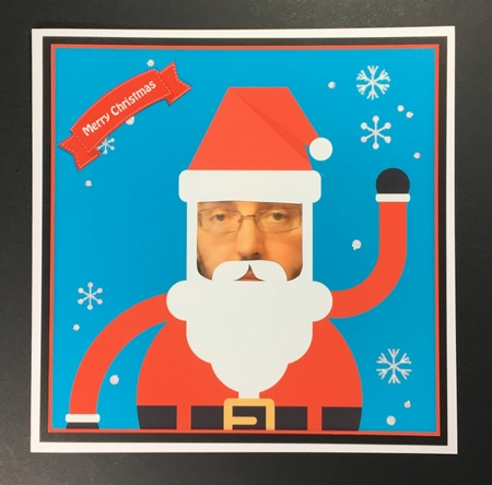 Add Your Own Face Christmas Santa 8x8 Topper by Hazel Pepper
