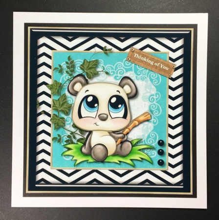 Panda Bear Card Topper by Hazel Pepper