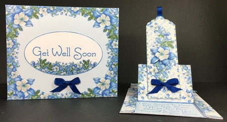 Pop up columbine floral bookmark card kit with hidden sentiment by Hazel Pepper