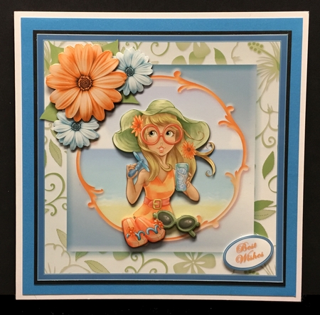 Wishing For Summer Square Card Front by Hazel Pepper