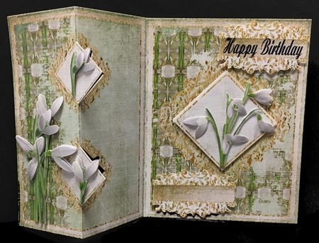 Snowdrops Foldback Card by Hazel Pepper