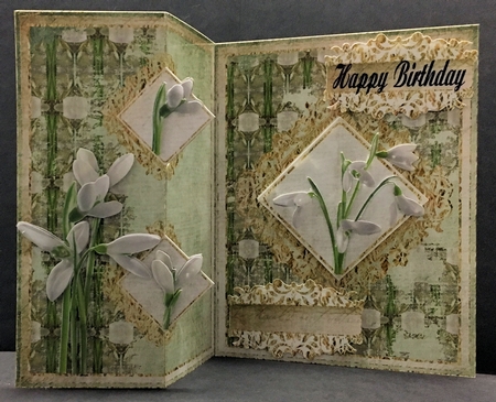 Snowdrops Foldback Card by Hazel Pepper