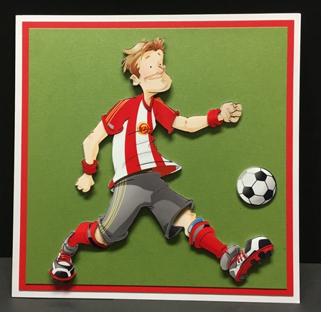 Football Dude Red, White and Yellow Decoupage Sheet by Hazel Pepper