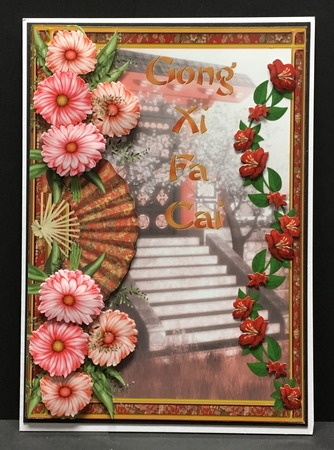 Chinese New Year Gong Xi Fa Cai Card Front & Decoupage by Hazel Pepper