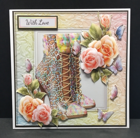 Beautiful Pastel Boots with Roses 8x8 Mini Kit by Hazel Pepper