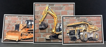 Transport Decoupage - Diggers by Hazel Pepper
