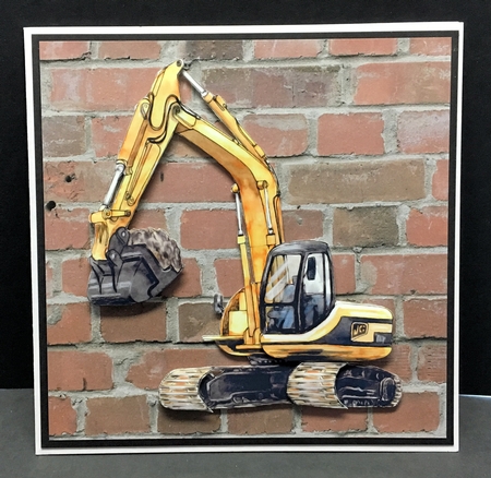Transport Decoupage - Diggers by Hazel Pepper