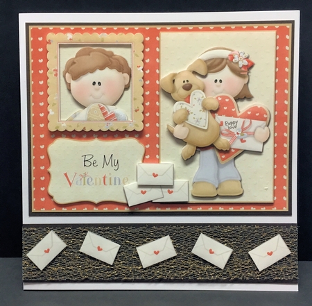 Be My Valentine Tent Card with Decoupage by Hazel Pepper