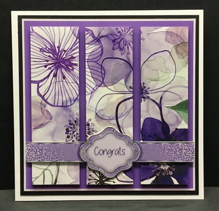 Floral Tri Panel Card Topper - Mauve by Hazel Pepper