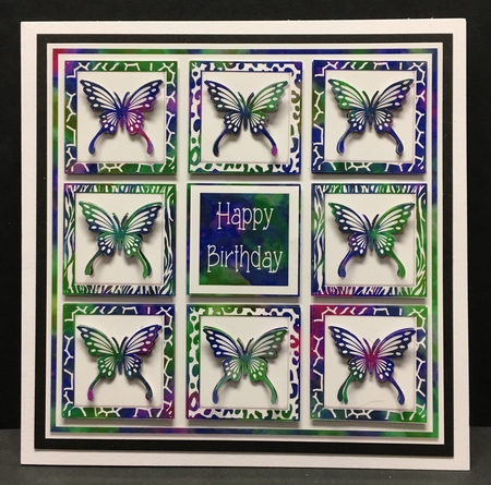 Shadow Box Butterfly Card Topper - Purple & Green by Hazel Pepper