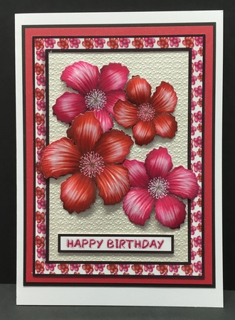 Simply Floral Card Topper - Scarlet & Orange by Hazel Pepper