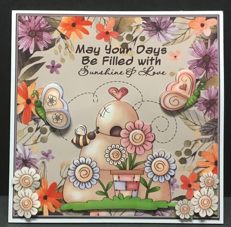 Butterflies and bees may  your days card front by Hazel Pepper