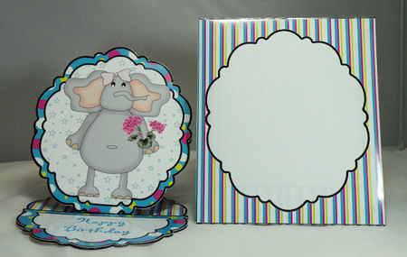 Elephant Pretty Edge Easel Card by Hazel Pepper
