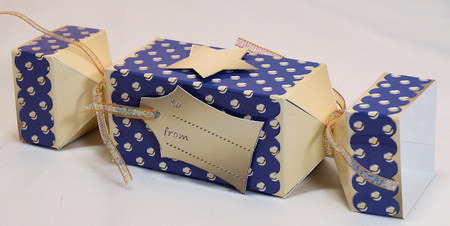 Gold Polka Dots Cracker Shaped Treat or Favour Box by Hazel Pepper