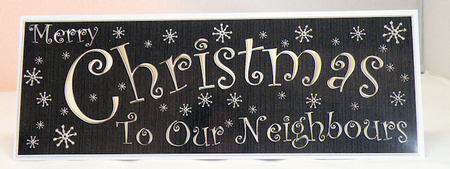 Large Dl Merry Christmas Neighbours Quick Cut and Fold Card by Hazel Pepper