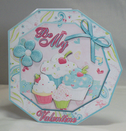 Hey Cupcake Be My Valentine Octogon Shaped Card by Hazel Pepper