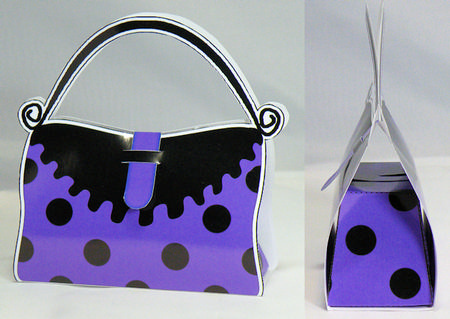 Dotty Dots Handbag Shaped Treat or Favour Box Sheet 2 by Hazel Pepper