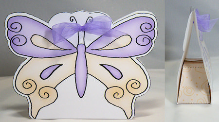 Fluttery Butterfly Shaped Treat or Favour Box Sheet 2 by Hazel Pepper