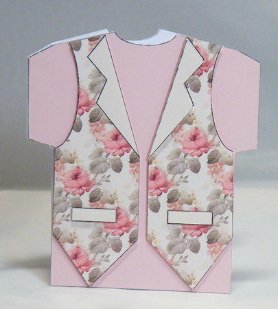 Soft Roses Waistcoat Shaped Card by Hazel Pepper