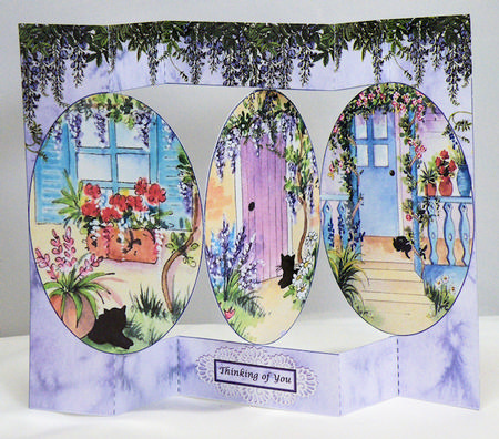 Kitties by the Door Tri-fold Card by Hazel Pepper