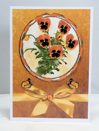 Butterfly Pansies with Topper and Decoupage by Hazel Pepper