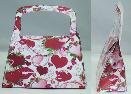 Love Hearts in Pink Handbag Shaped Gift Box by Hazel Pepper