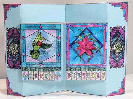 Box Fold Stained Glass Birthday by Hazel Pepper