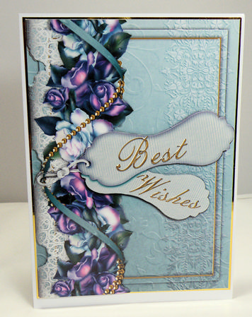 Best Wishes Blue Roses A4 Picture Sheet by Hazel Pepper