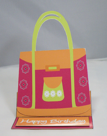 Red and Orange Handbag Easel Card by Hazel Pepper